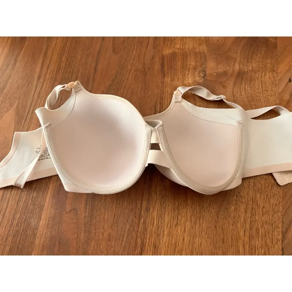 Warner's 38C Bra Beige Leopard Print‎ Detachable Straps Underwire Lightly Padded